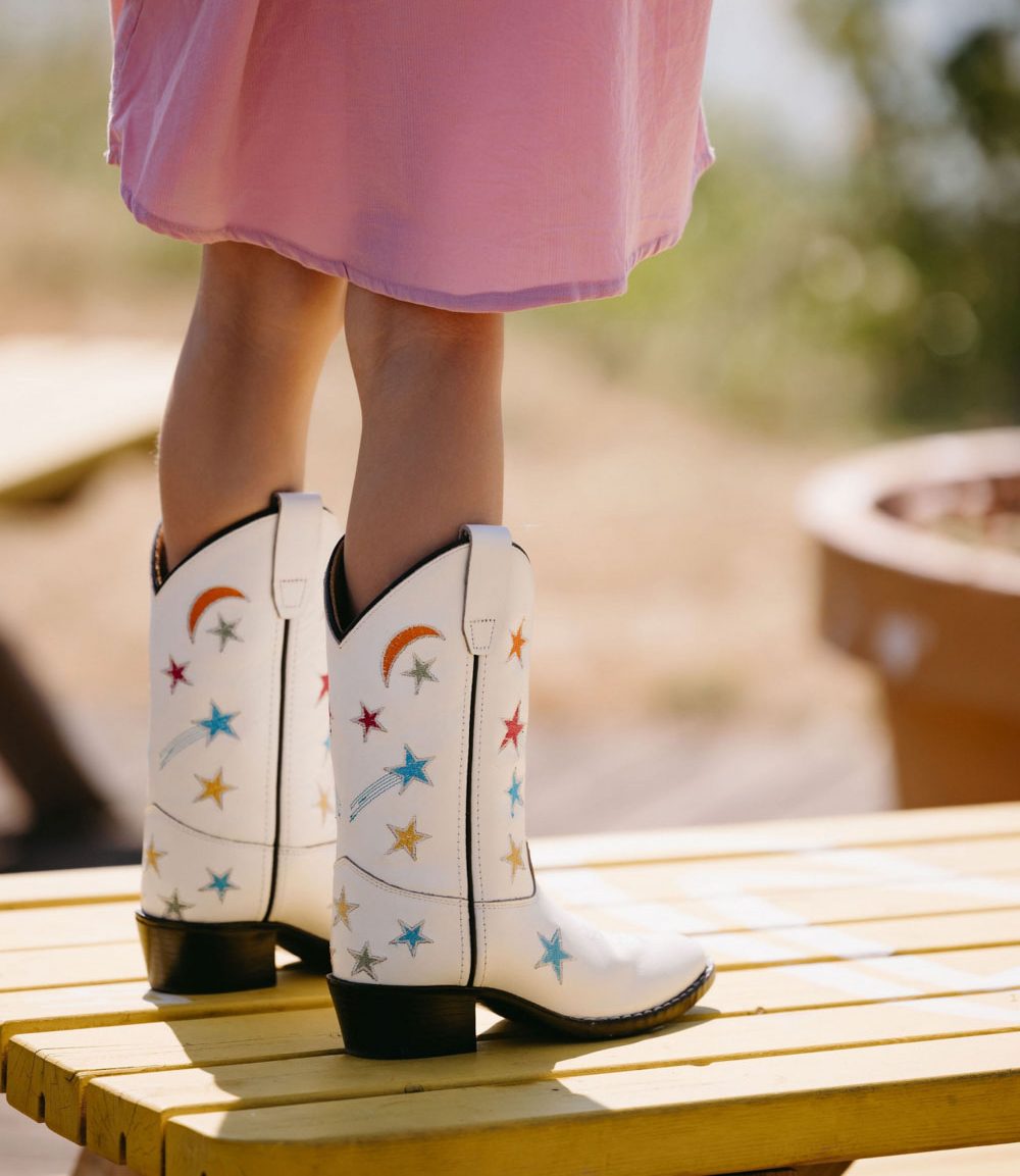 buty kowbojskie bootstock stars białe