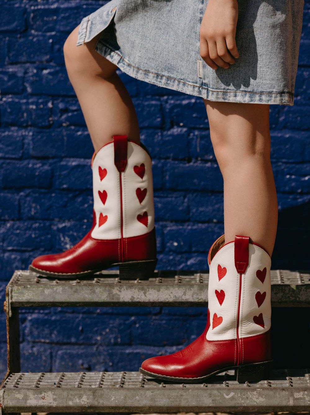 kowbojki dziecięce amour red bootstock czerwone serca