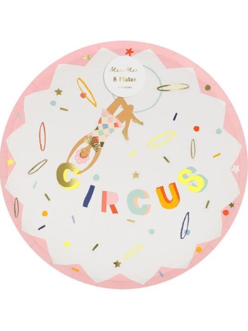 meri meri talerze deserowe urodzinowe circus