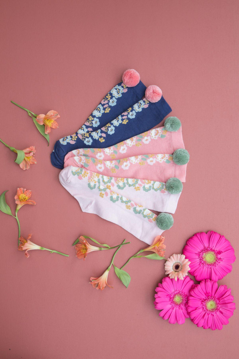 skarpety louise misha z pomponem francuskie bawełniane