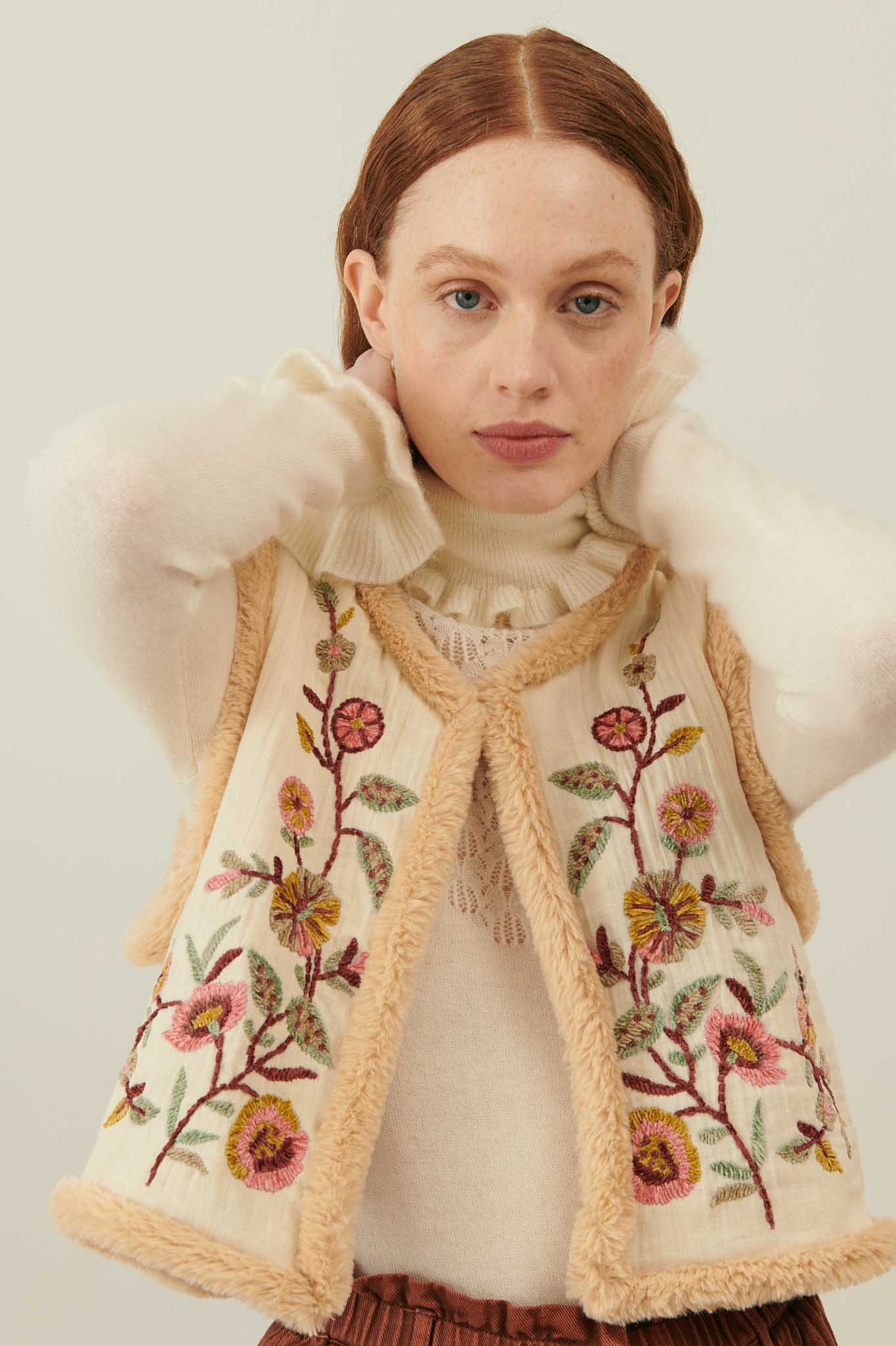 kamizelka kobieca louise misha ciepła z futerkiem