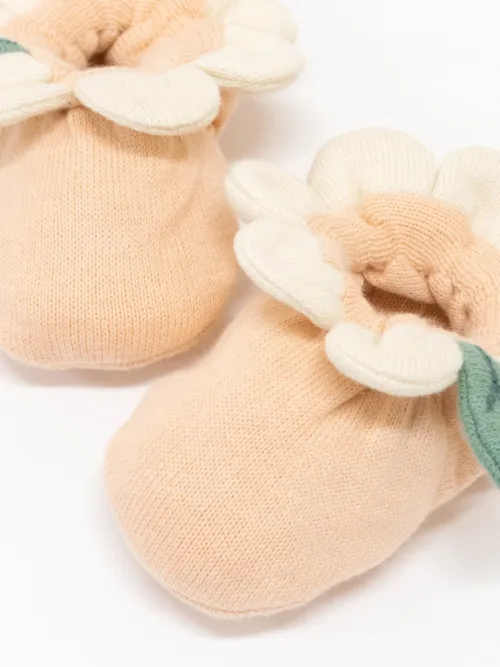 meri meri peach daisy baby booties niechodki wiosenne letnie