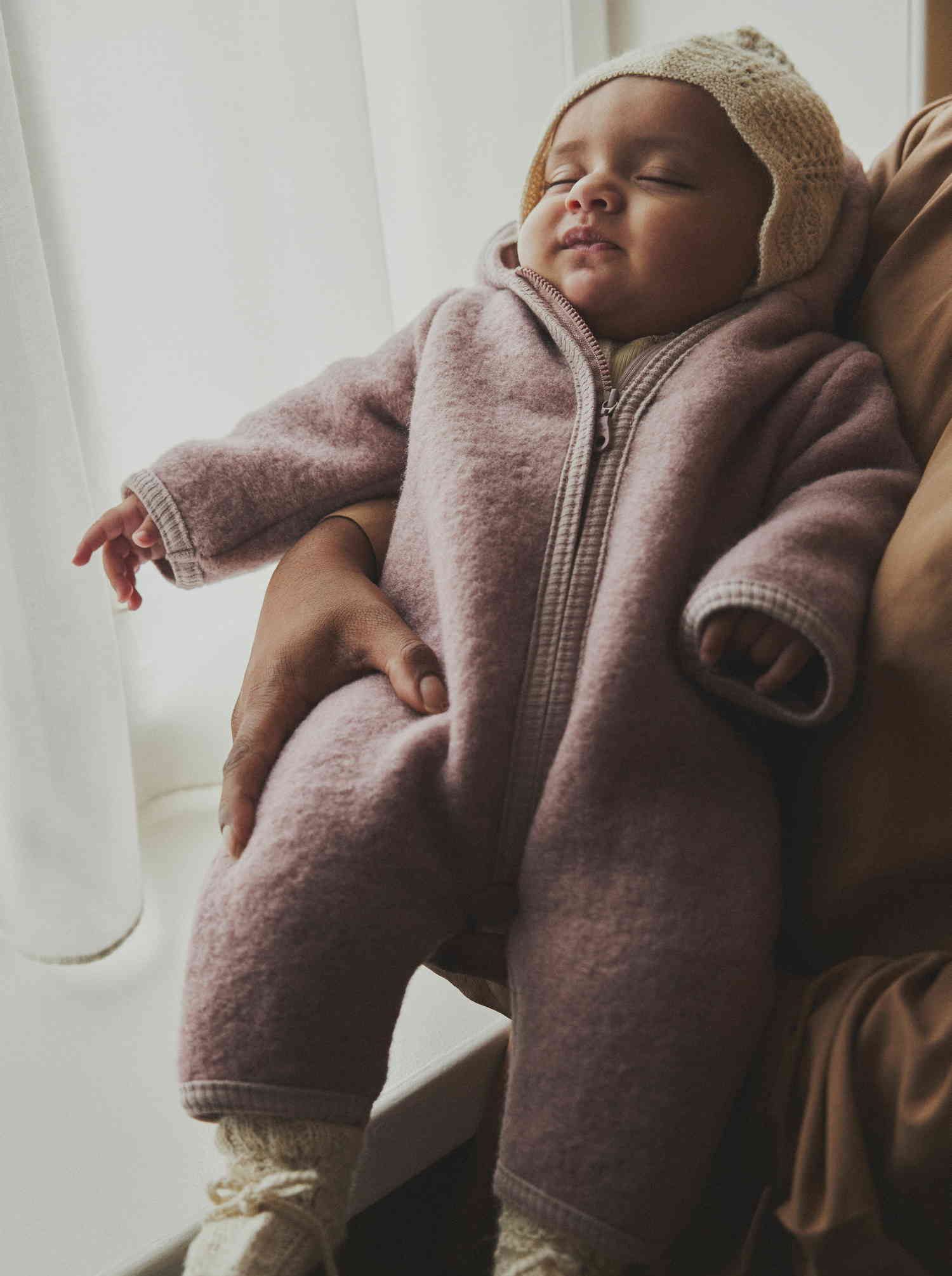 kombinezon wełniany różowy na zamek huttelihut