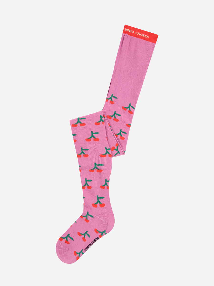 rajstopy cherry all over różowe