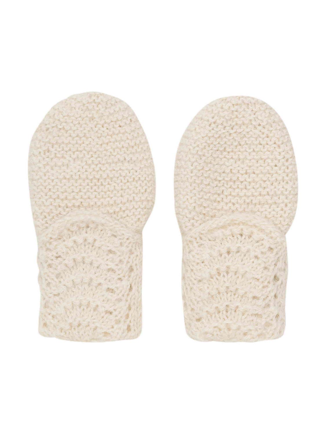 rękawiczki z wełny z alpaki białe huttelihut bez palców niemowlęce