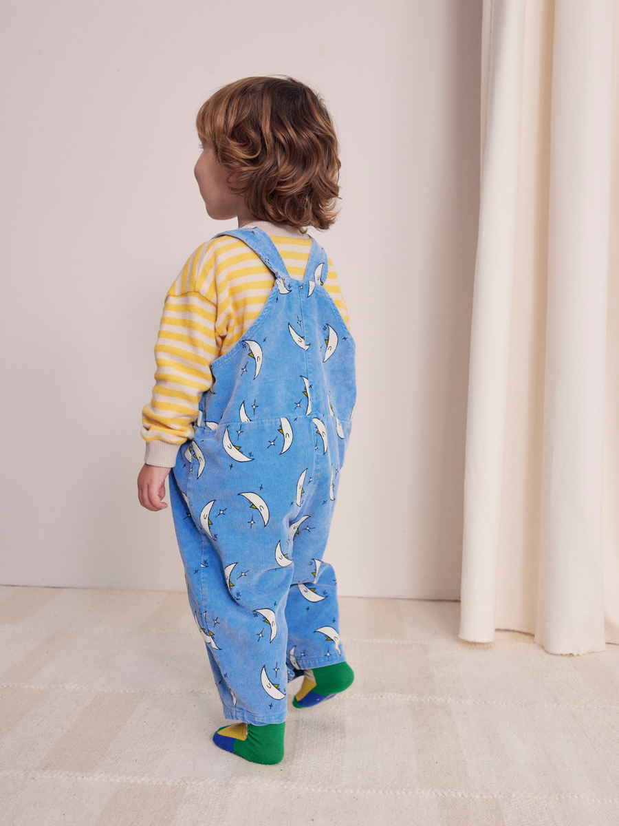 bobo choses niebieskie ogrodniczki baby beneath the moon all over