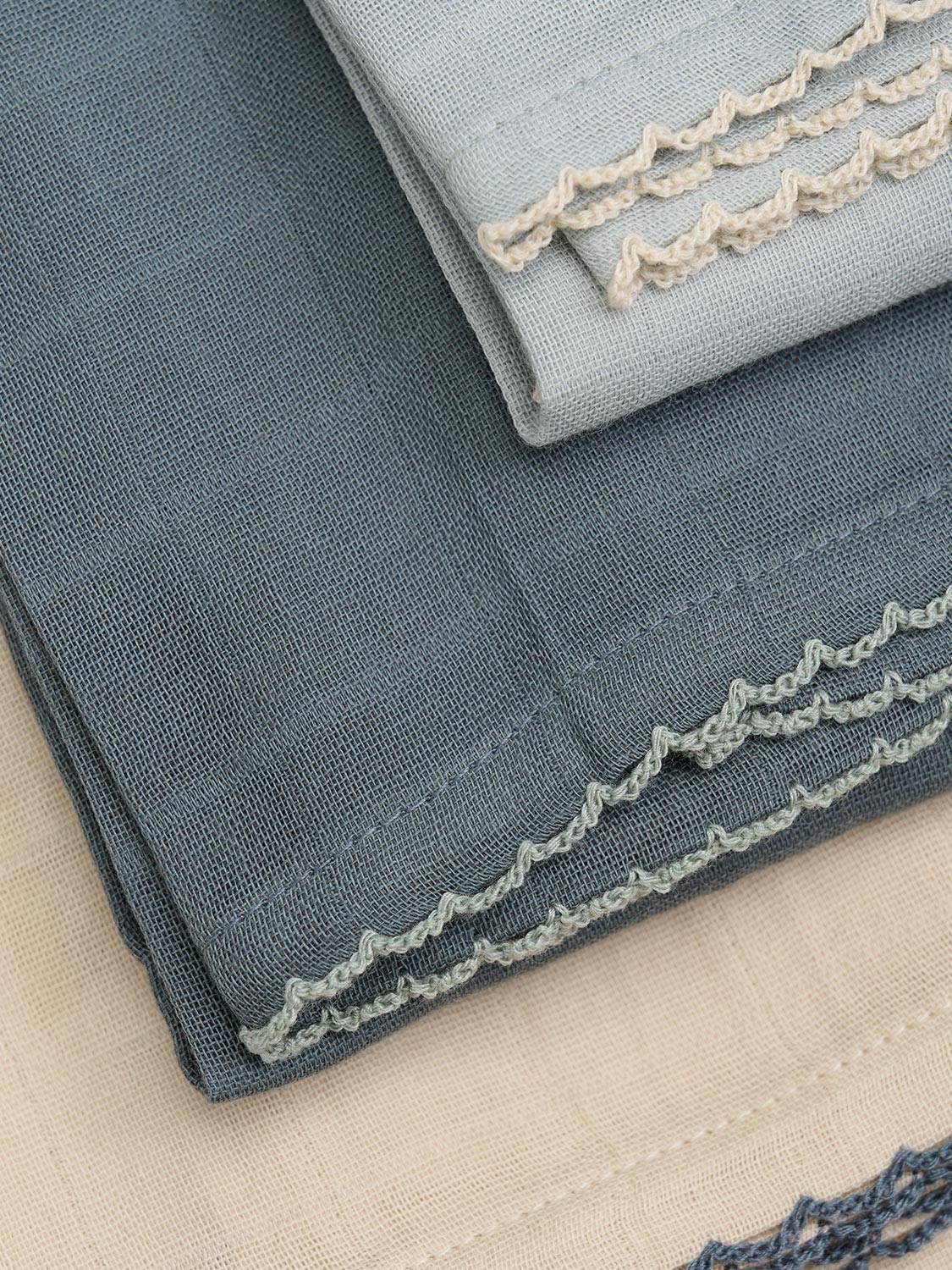 pieluszki niemowlęce huttelihut niebieskie beż bawełniane