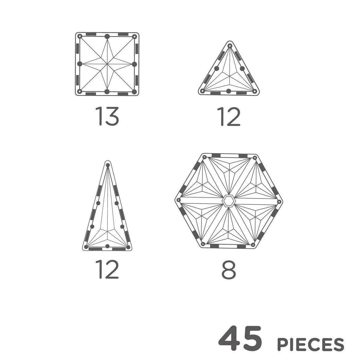 45 elementów Cleverclixx klocki magnetyczne