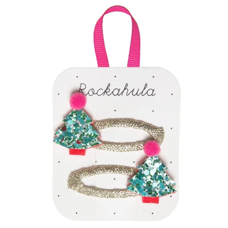 Rockahula spinki do włosów Christmas glitter x mas tree