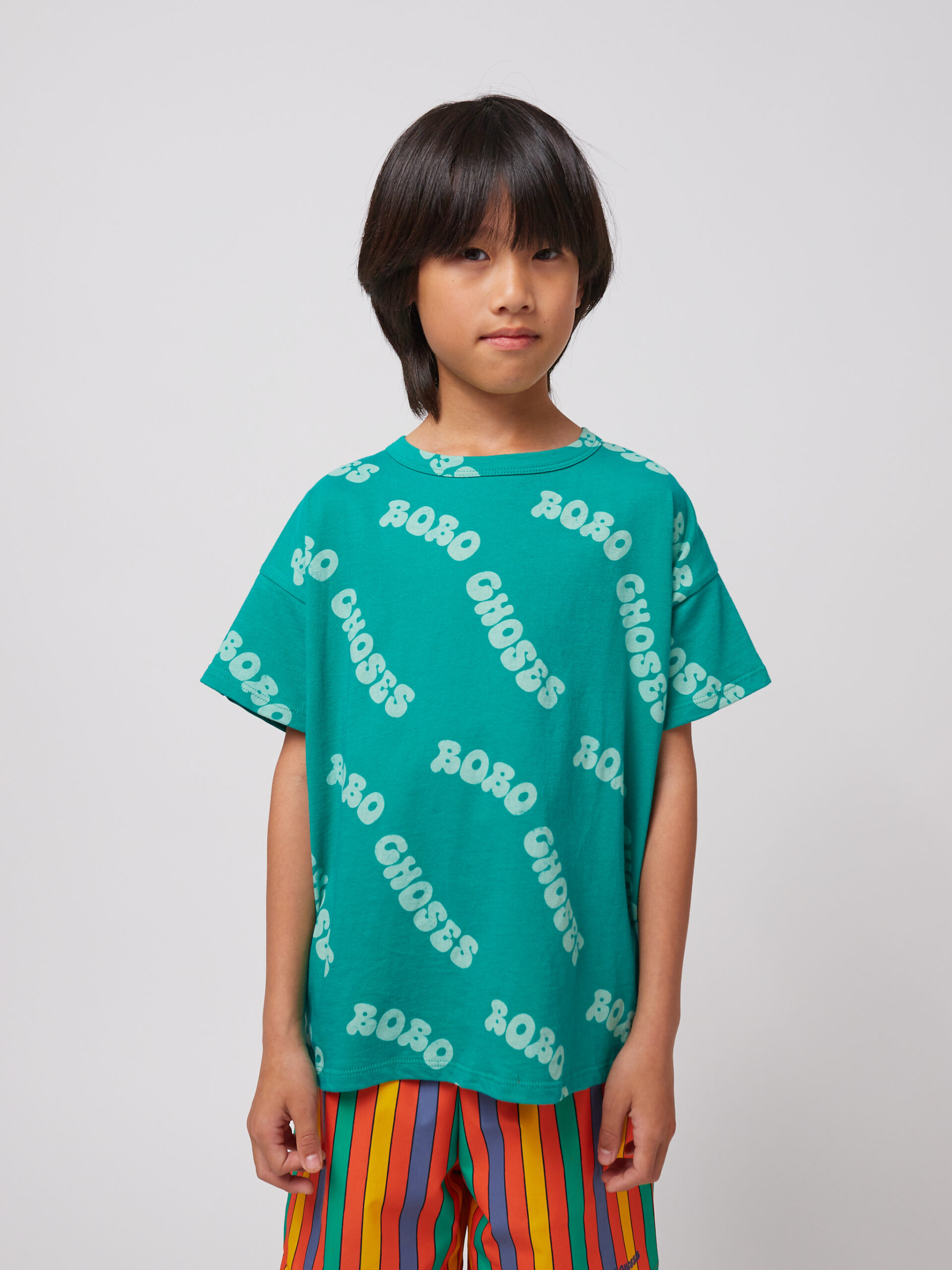 bobo choses wavy all over t-shirt green joy 25