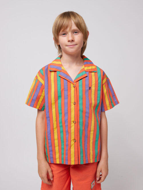 multicolor stripes shirt koszula na krótki rękaw bobo choses stripes