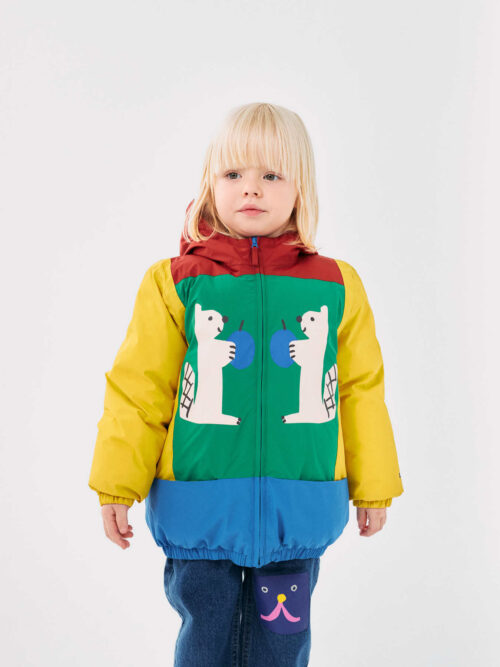 bobo choses hungry squirrel anorak color block zimowa kurtka ocieplana