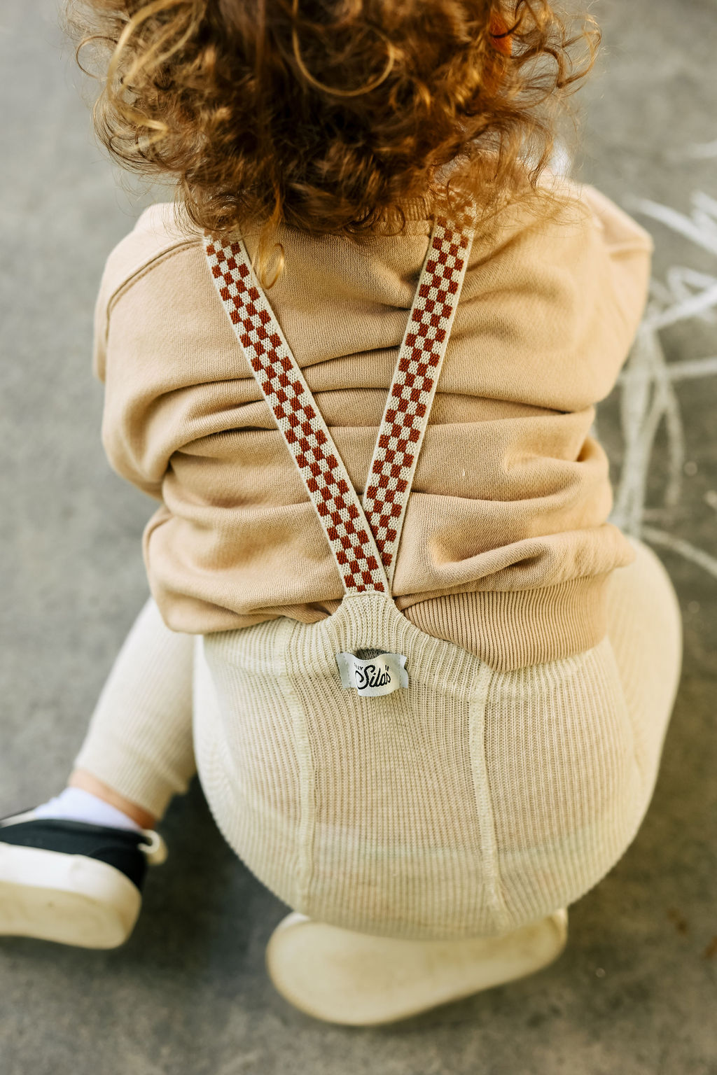 Rajstopy bez stóp footless Silly Silas cream blend checked