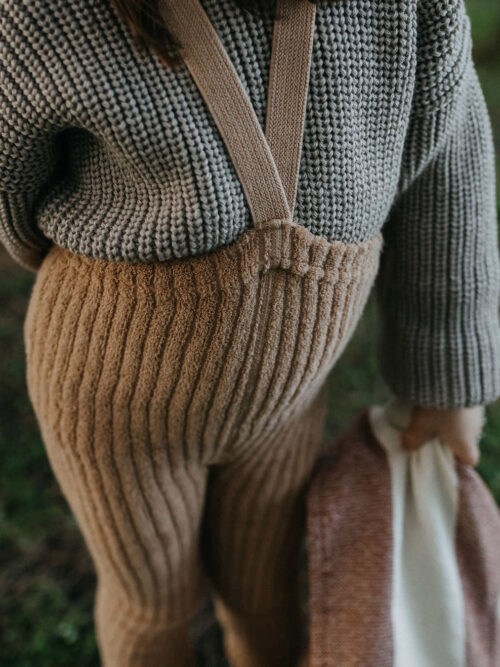 Silly Silas Light Brown legginsy na szelkach