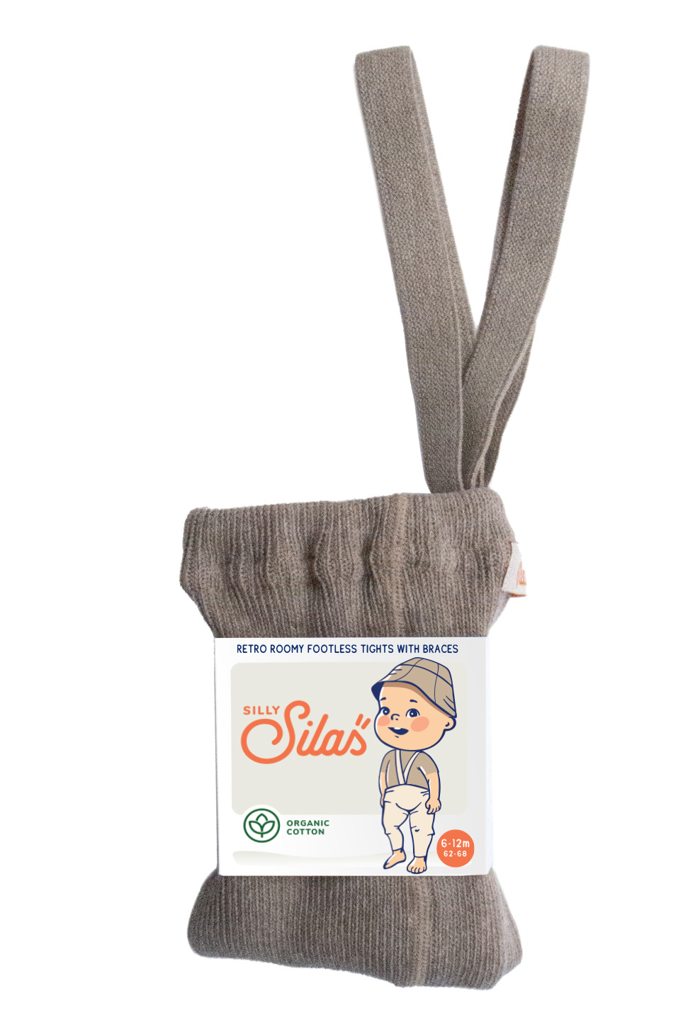 Roomy Peanut Blend Silly Silas rajstopy na szelkach brązowe legginsy