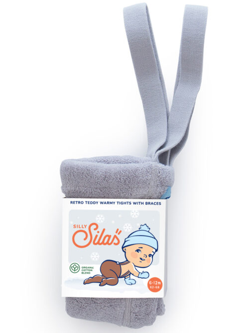 teddy sillly silas rajstopy na szelkach szare perłowe