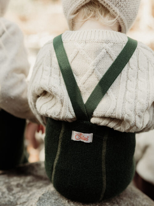Silly Silas Teddy Dark Forest Green rajstopy na szelkach