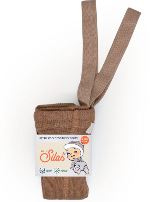 Silly Silas rajstopy na szelkach Cappucino brown wełniane