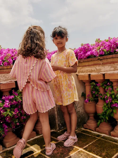 Crop top Kalistee Blouse Louise Misha Pink Gelato Stripes