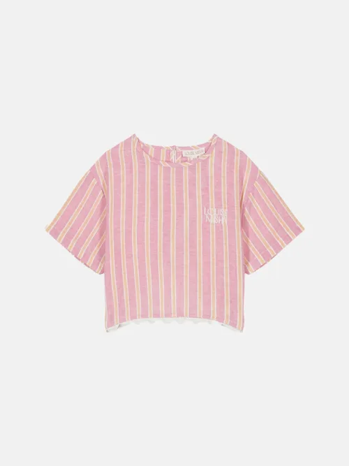 Pink gelato Stripes Louise Misha crop top