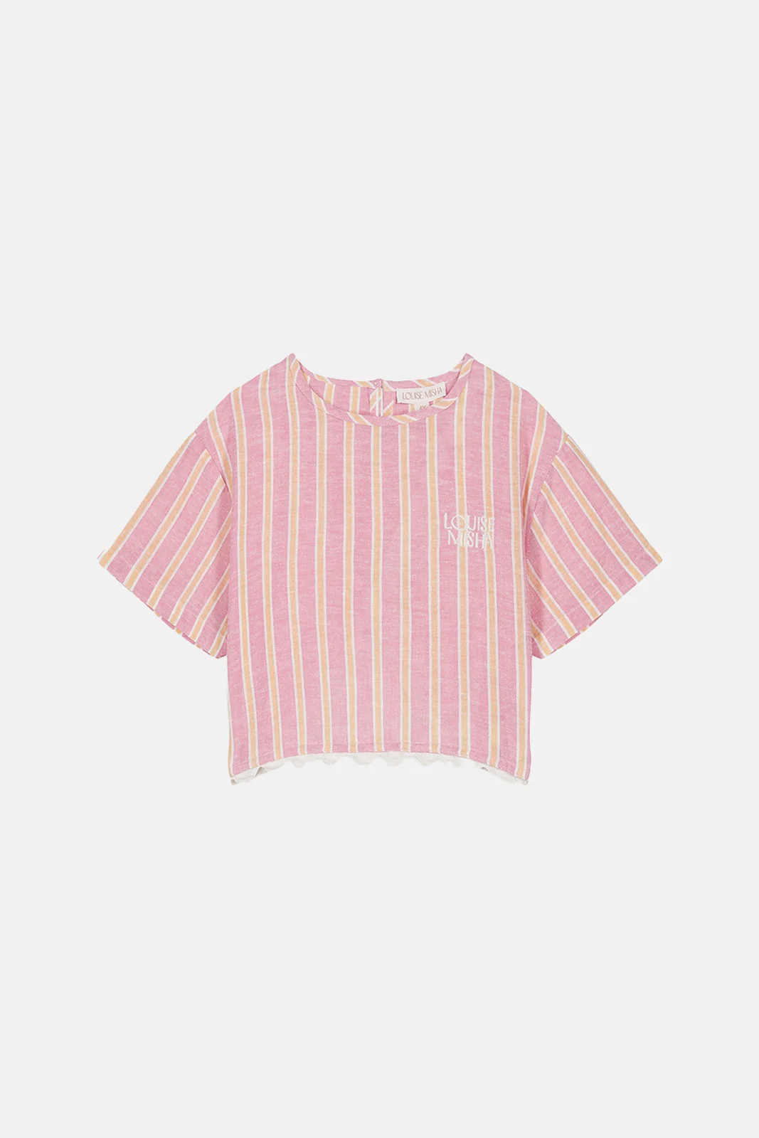 Pink gelato Stripes Louise Misha crop top