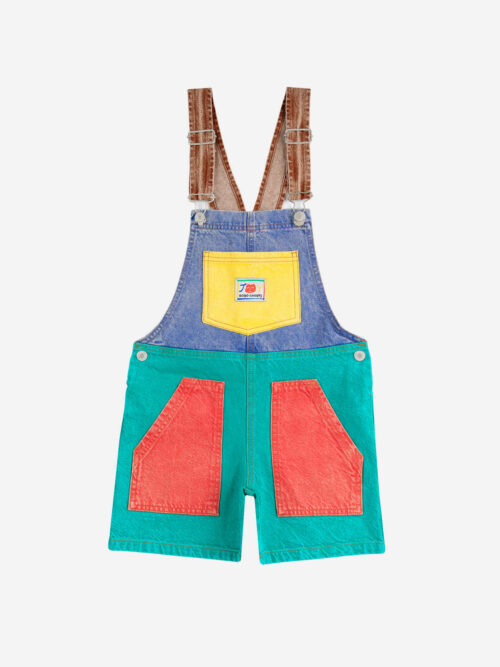 Smiling color block denim ogrodniczki Bobo Choses