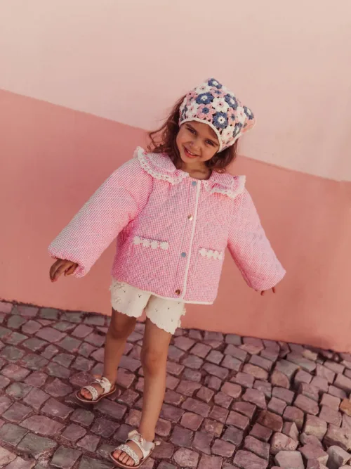 Louise Misha Pink Fragola Vichy kurtka w kratkę Jacket Joulia