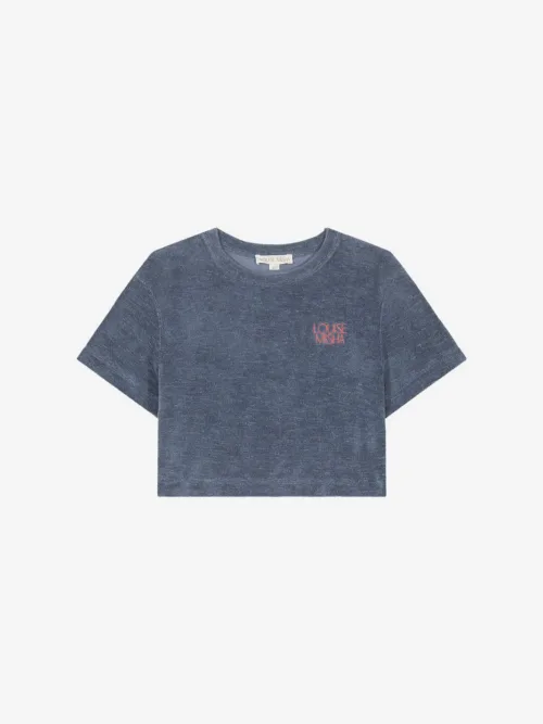 Louise misha crop top bluzka niebieska horizon blue