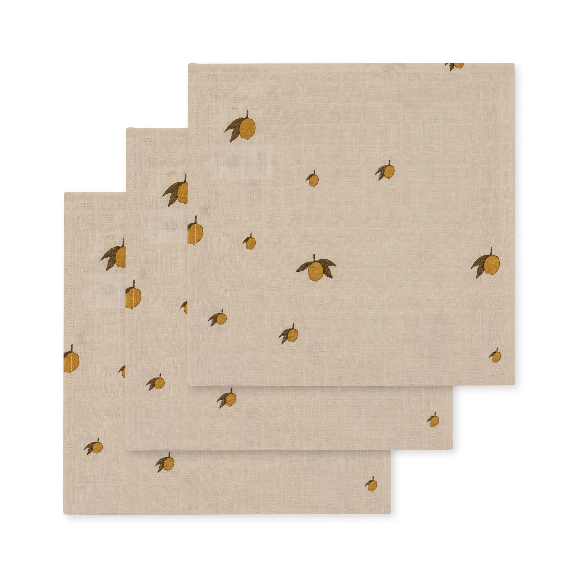 3-pak muslin cloth gots pieluszki muślinowe bawełniane Konges Slojd cytrynki lemon