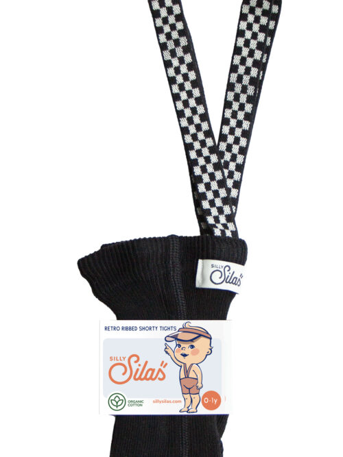 czarne spodenki krótkie z szelkami silly silas black checked