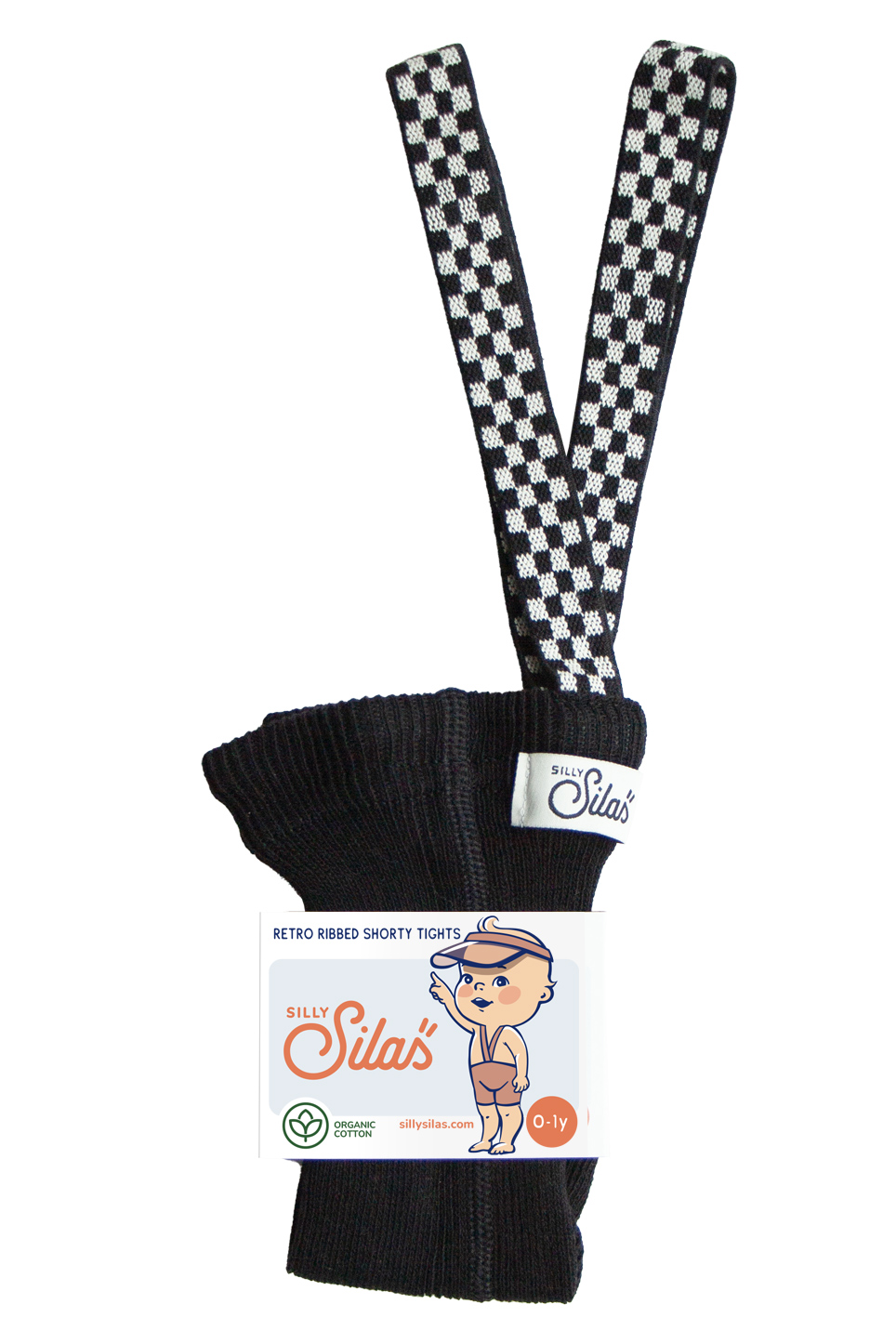 czarne spodenki krótkie z szelkami silly silas black checked