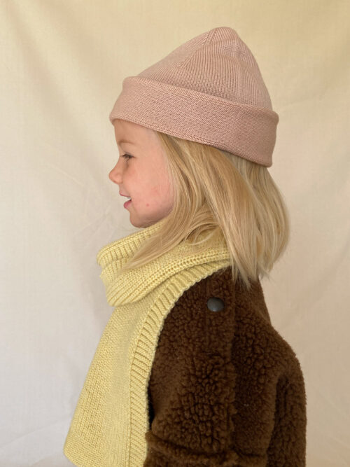 beanie efa merino hvid apricot czapka
