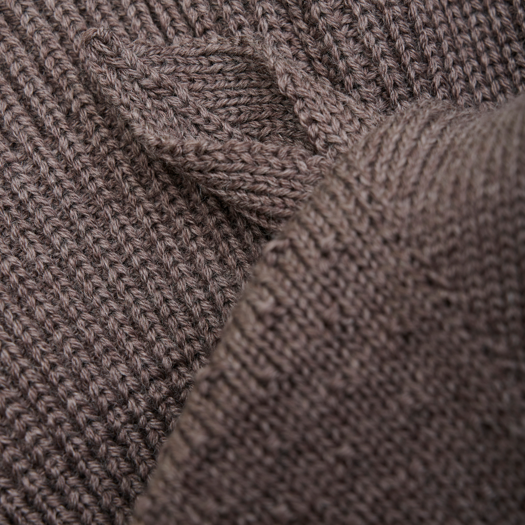 balaclava wool knit ears z uszami kominiarka brown melange 2152 460363
