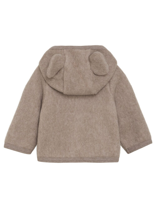 Bawełniana kurtka dziecięca Huttelihut z uszkami na kapturze, model Savannah Melange, zapinana na zamek