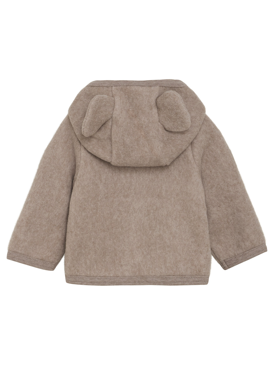 Bawełniana kurtka dziecięca Huttelihut z uszkami na kapturze, model Savannah Melange, zapinana na zamek