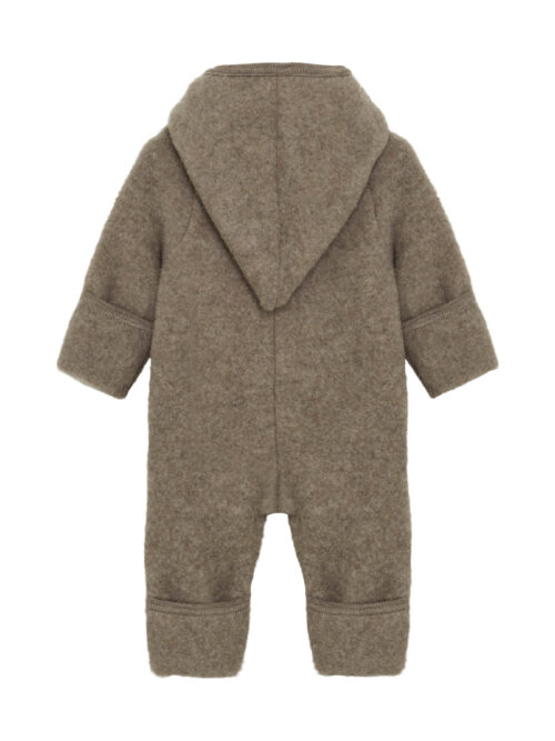 pram suit pixie wool fleece huttelihut kombinezon beżowy z wełny merino na guziki 2047