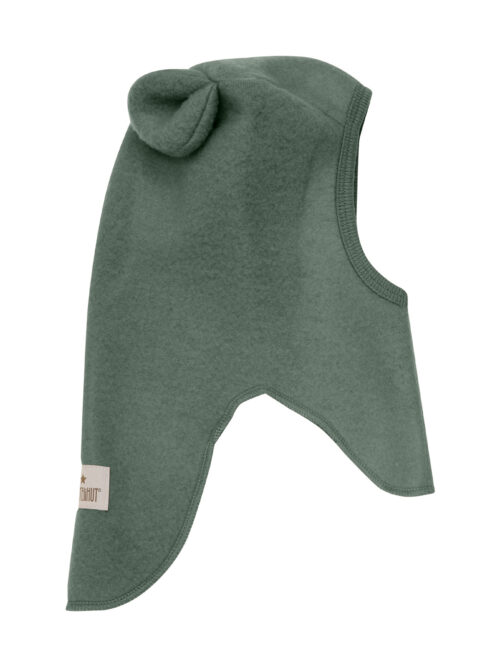 460340 9090 beetle huttelihut balaclava ears wool fleece kominiarka z uszami zielona