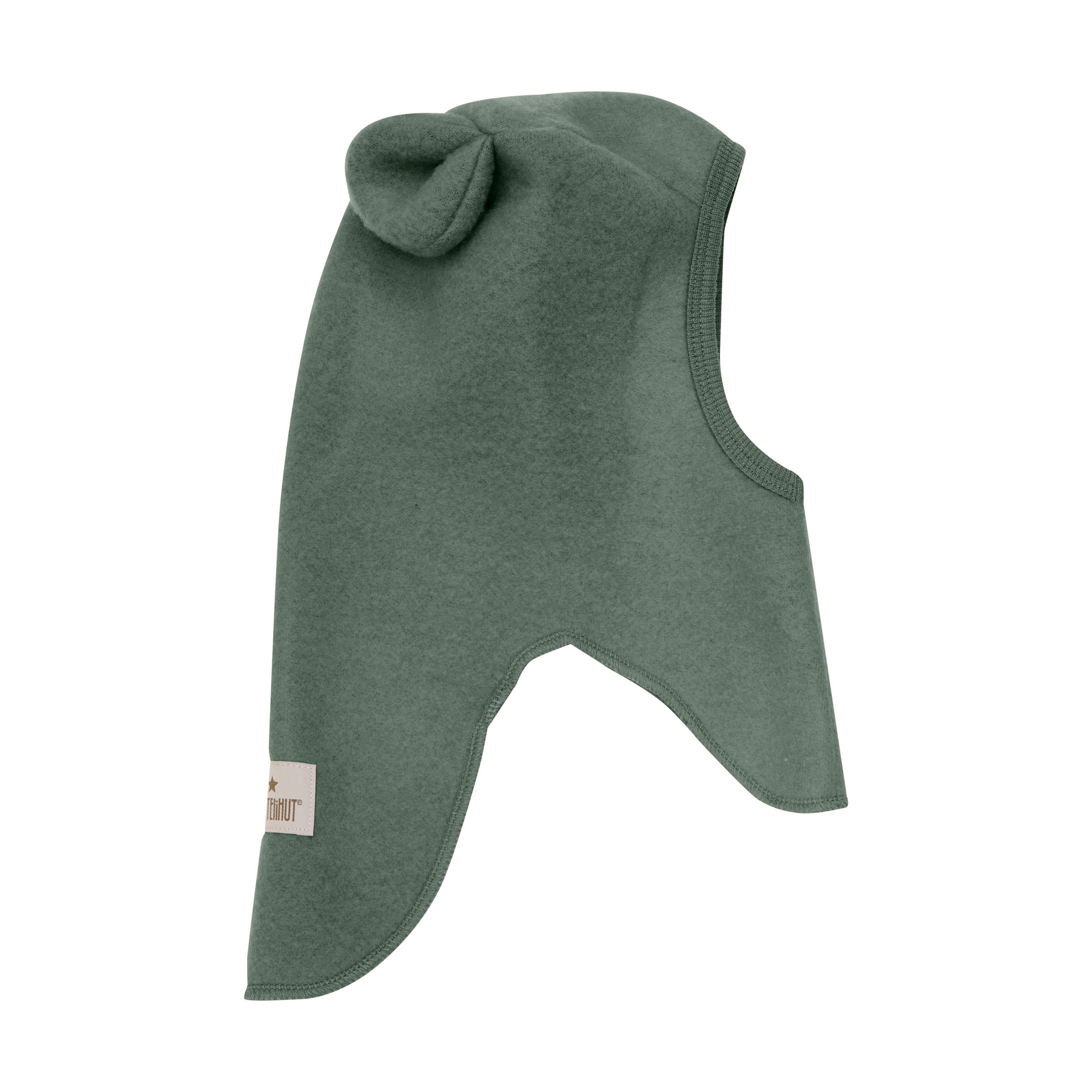 460340 9090 beetle huttelihut balaclava ears wool fleece kominiarka z uszami zielona