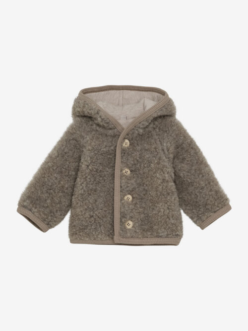 jacket pixie teddy wool huttelihut brown melange brązowa kurteczka miś