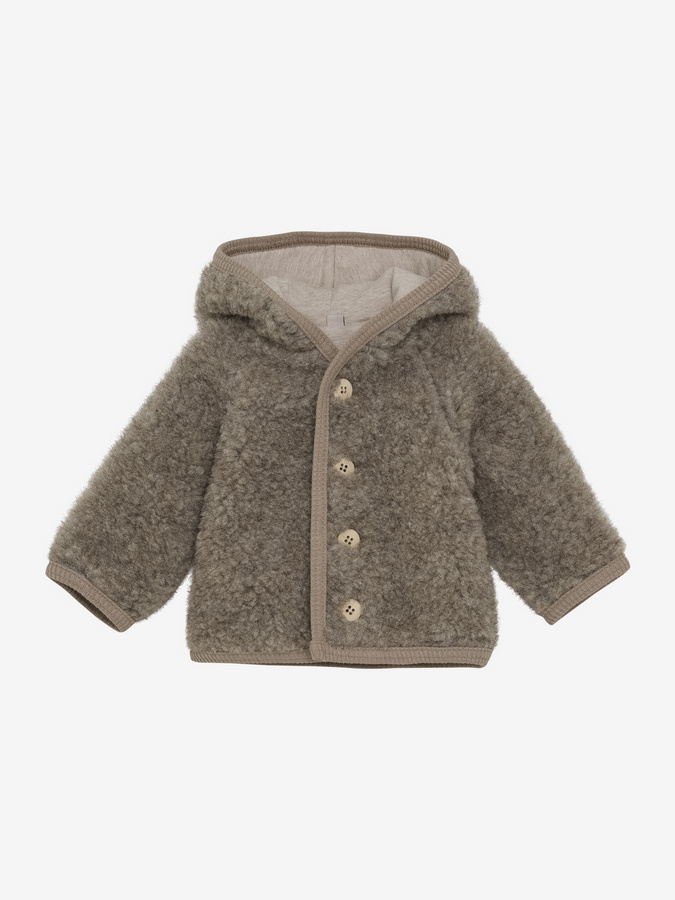 jacket pixie teddy wool huttelihut brown melange brązowa kurteczka miś