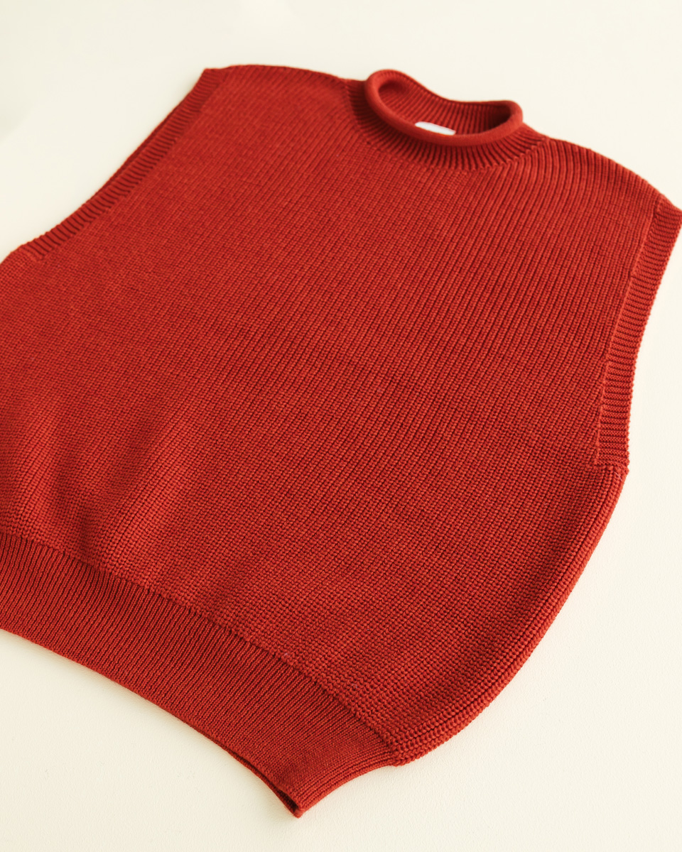Vest Helle merino wool wełniana kamizelka z wełny merynosowej red
