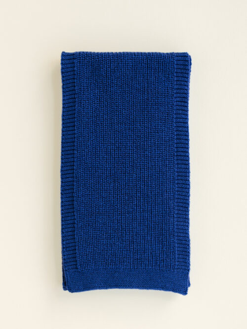szalik z wełny kobaltowy dziecięcy merino jesień zima niebieski scarf hvid