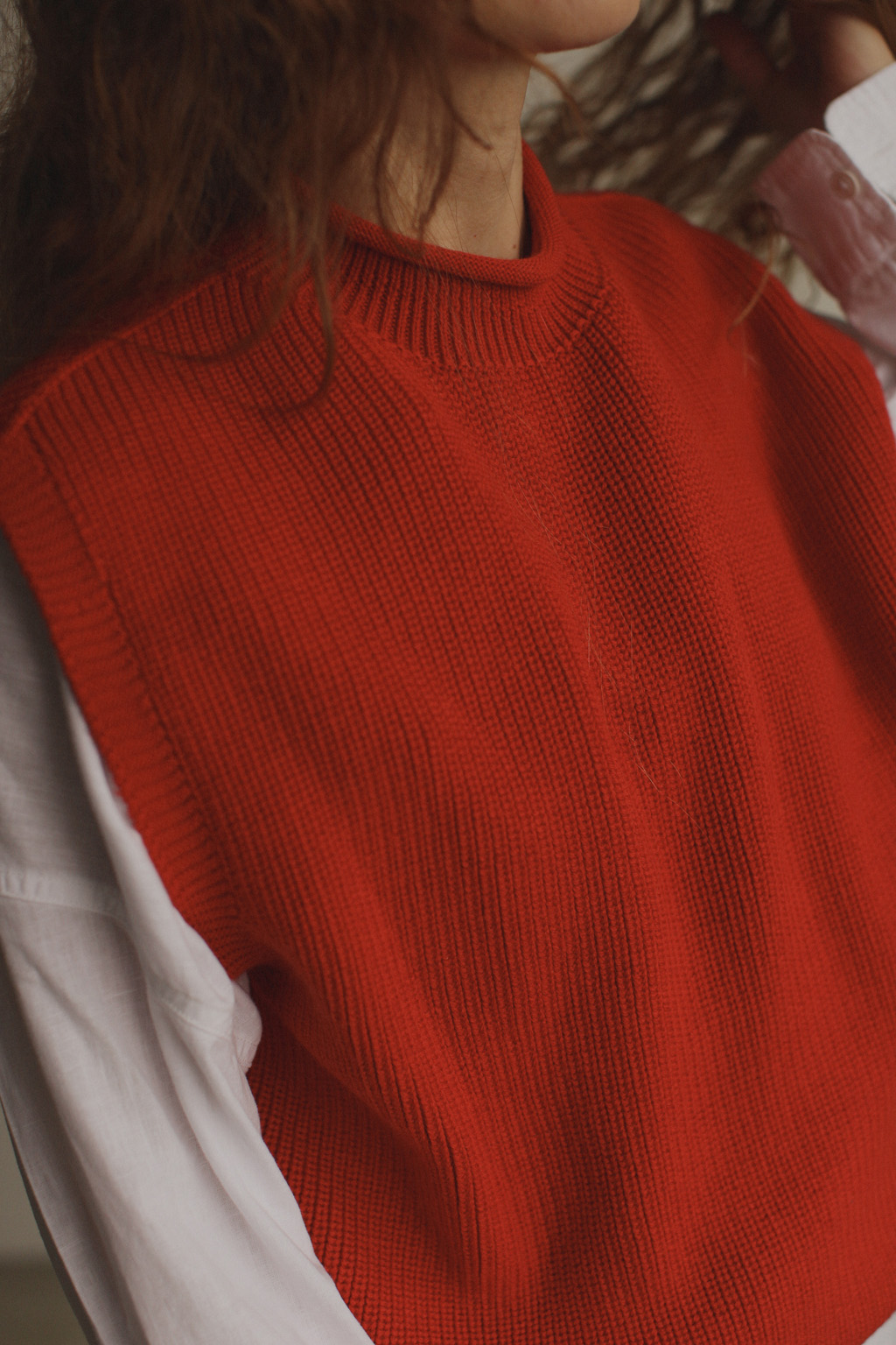 Hvid merino wełna wool adult red helle Vest damska kamizelka jesienna zimowa