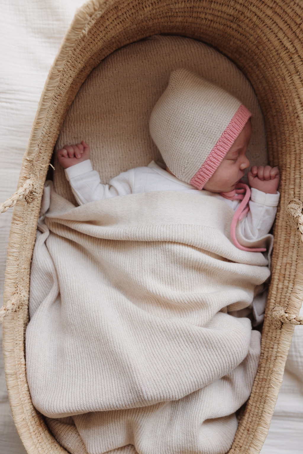 cream blanket hvid merino gust wool wełniany wyprawka