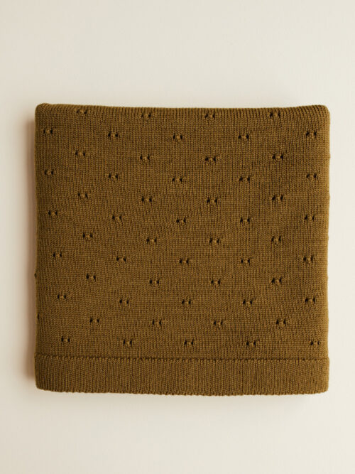 merino blanket bibi mustard hvid wool