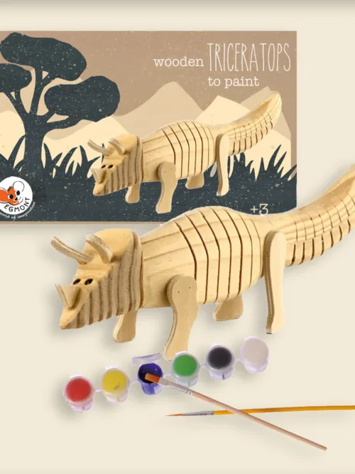 drewniany triceratops do malowania dinozaur drewniany Egmont Toy