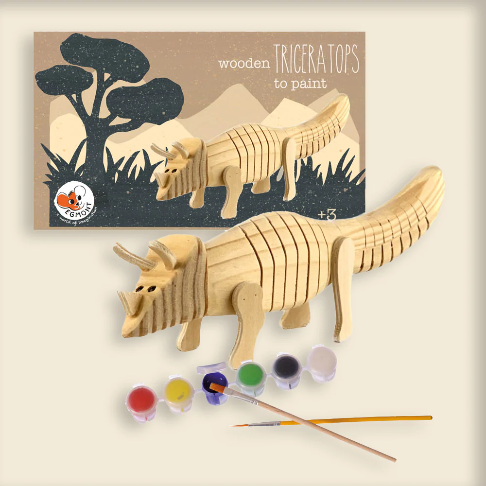 drewniany triceratops do malowania dinozaur drewniany Egmont Toy