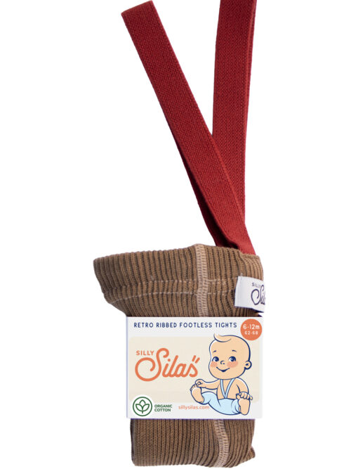 silly silas retro rajstopki dziecięce świąteczne Acorn Brown W Maple Leaf