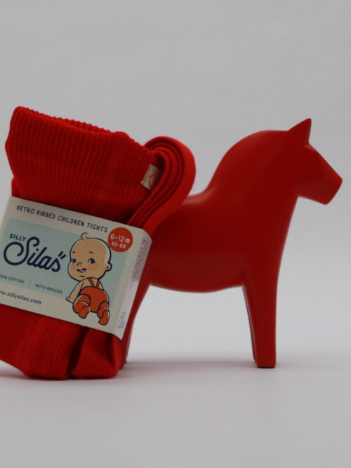 czerwone rajstopy na szelkach Love Red Silly Silas retro dziecięce