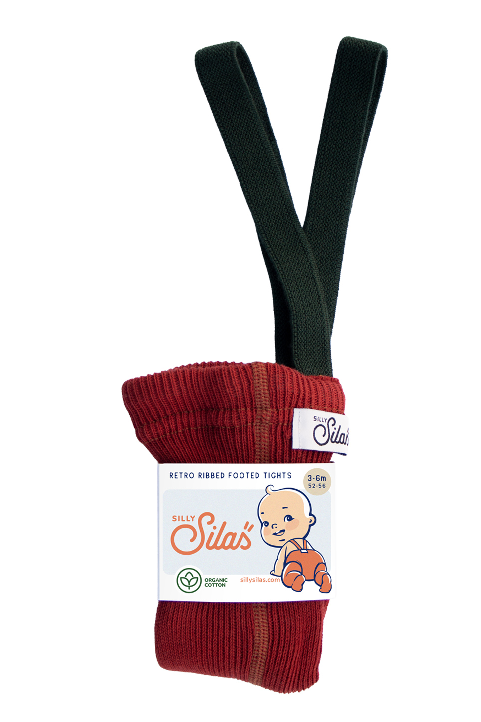 silly silas rajstopki retro świąteczne z szelkami Maple Leaf W Dark Forest Green